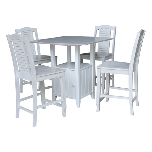 International Concepts Rectangle 20 in W, 38 in L, 36 in H, Wood, White/Chalk Antiqued K128-3638-S452-4 - main